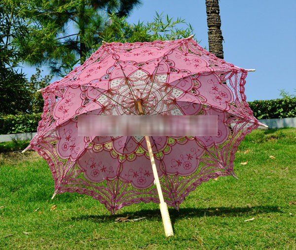 Parasol Vitoriano de Renda (Rosa) (Pequeno)