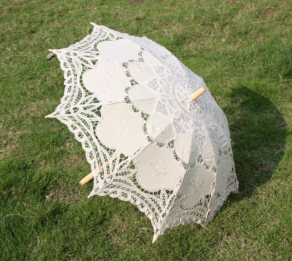 Parasol Vitoriano de Renda (Marfim)