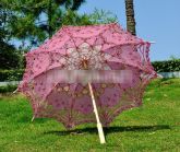 Parasol Vitoriano de Renda (Rosa) (Pequeno)