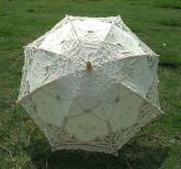 Parasol Vitoriano de Renda (Marfim) (Pequeno)