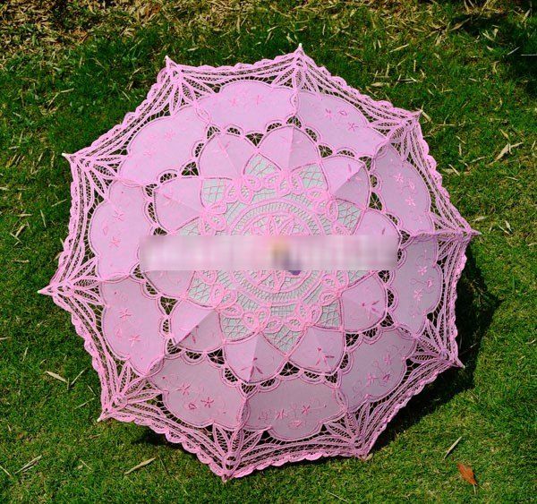 Parasol Vitoriano de Renda (Rosa)